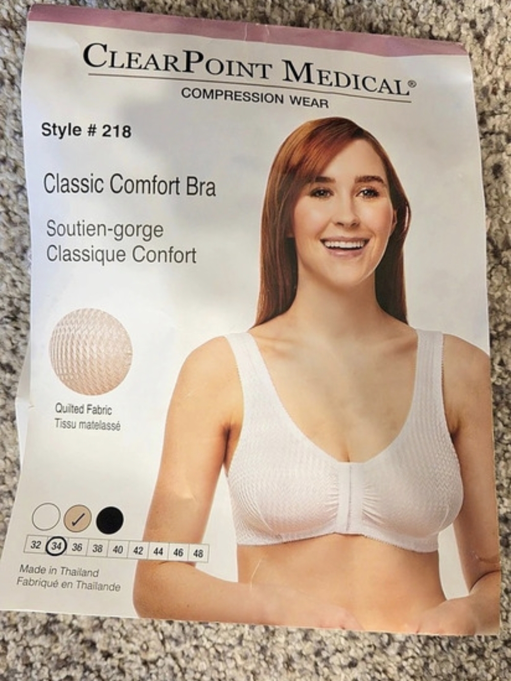 ClearPoint Medical Classic Comfort Bra Comfort Bra in Pink Size 34 NWT